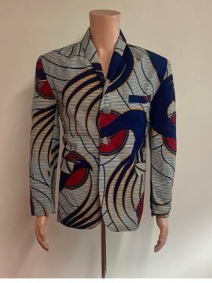 Trying something new with an elegant handmade African Ankara print long-sleeve modern jacket